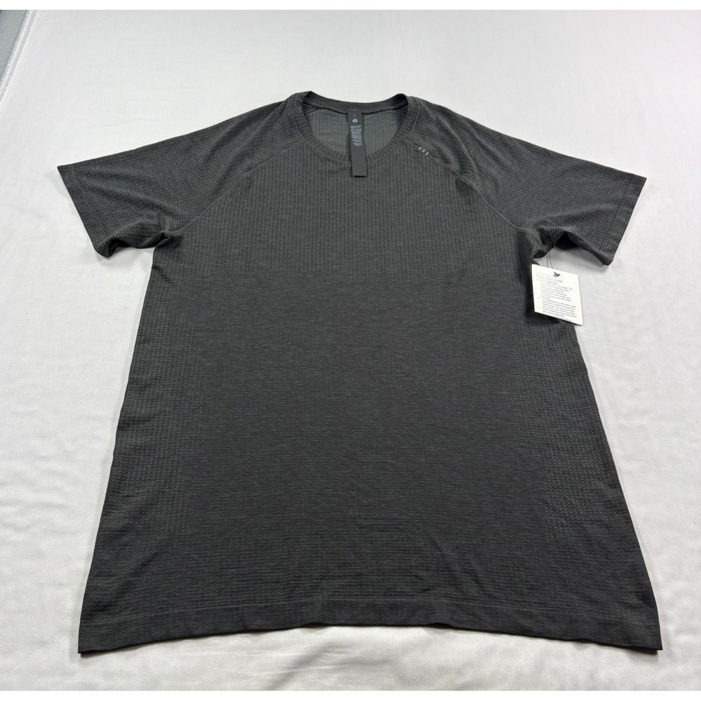Lululemon Metal Vent Tech Shirt Mens L Gray Crew Neck Gym Stretch Athletic NEW
